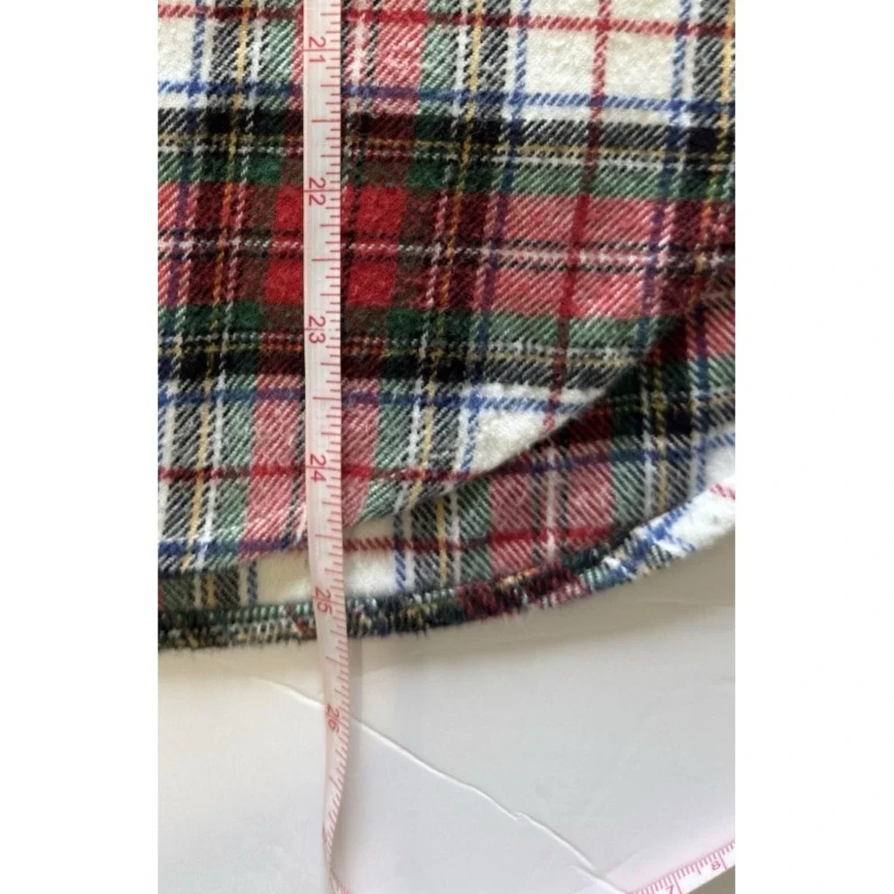 Madewell Womens Plaid Flannel Ex-Boyfriend Shirt Red Gray XS Button Down E5805